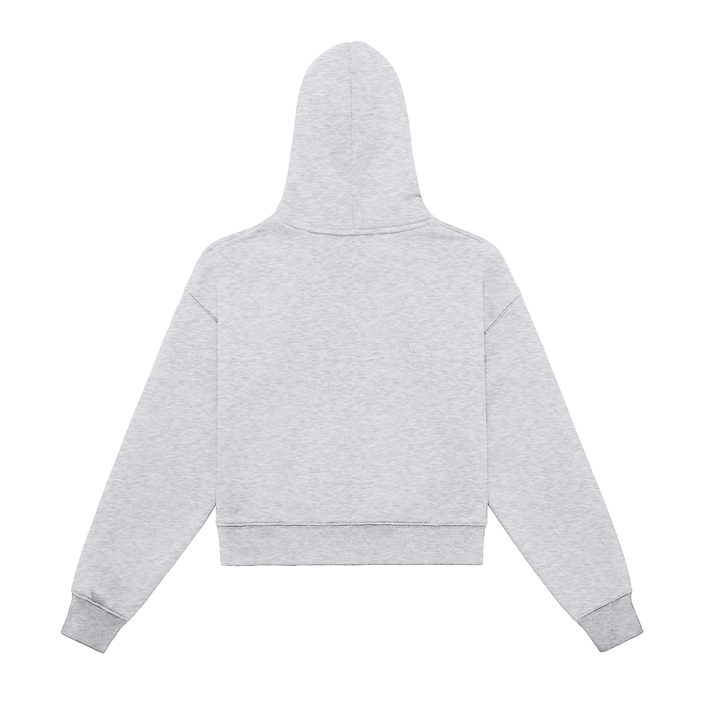 350 GSM | 10.3oz WOMEN 'LIGHT GRAY' DOUBLE ZIPPER CROP HOODIE