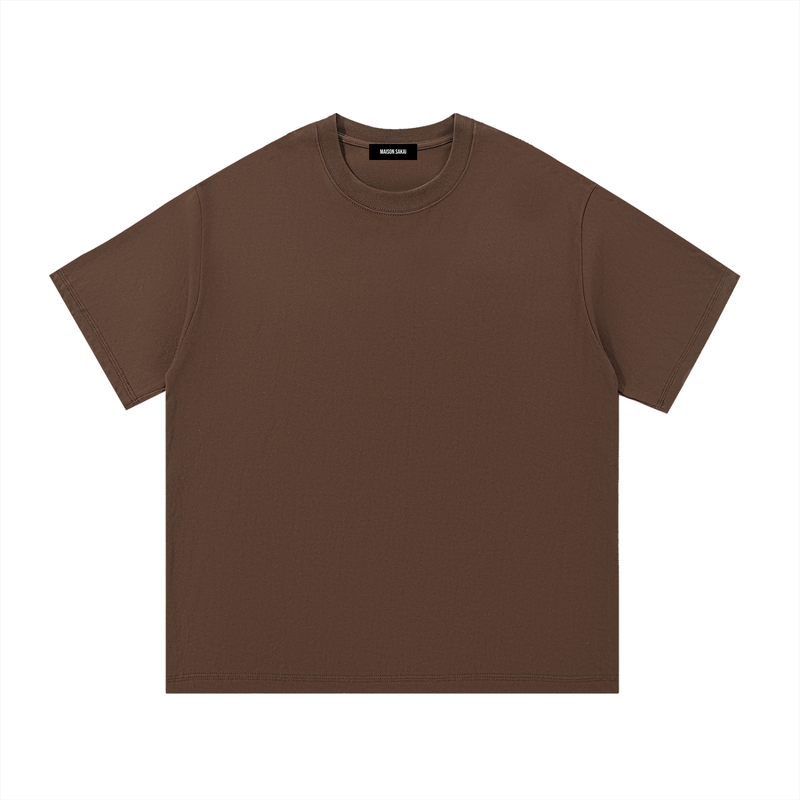 260 GSM | 7.7 OZ 'BROWN' 100% COTTON T-SHIRT