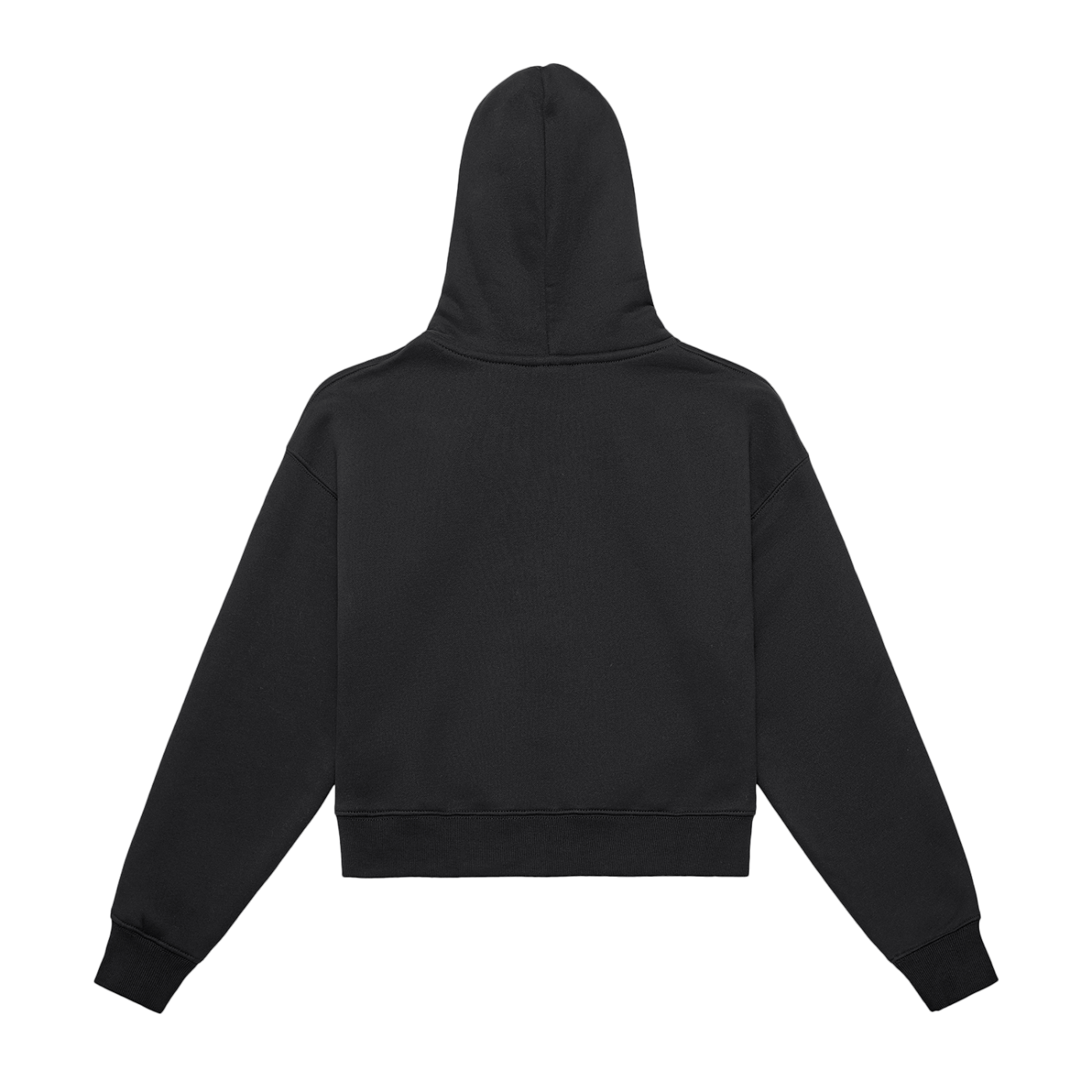 350 GSM | 10.3oz WOMEN 'BLACK' DOUBLE ZIPPER CROP HOODIE