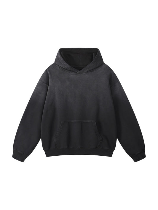 600 GSM | 12oz 'SUN FADED BLACK' HOODIE