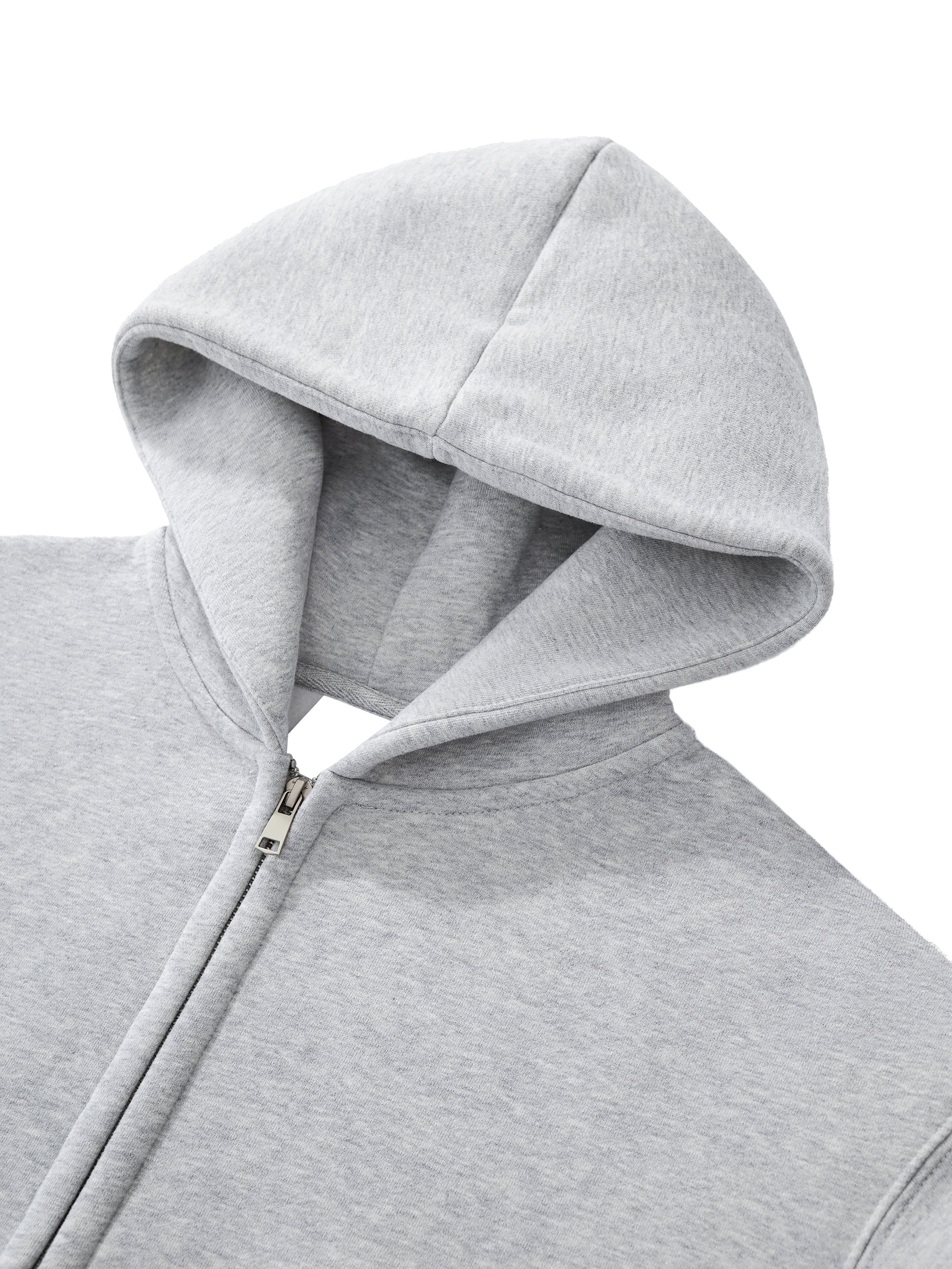 350 GSM | 10.3oz WOMEN 'GRAY' DOUBLE ZIPPER CROP HOODIE