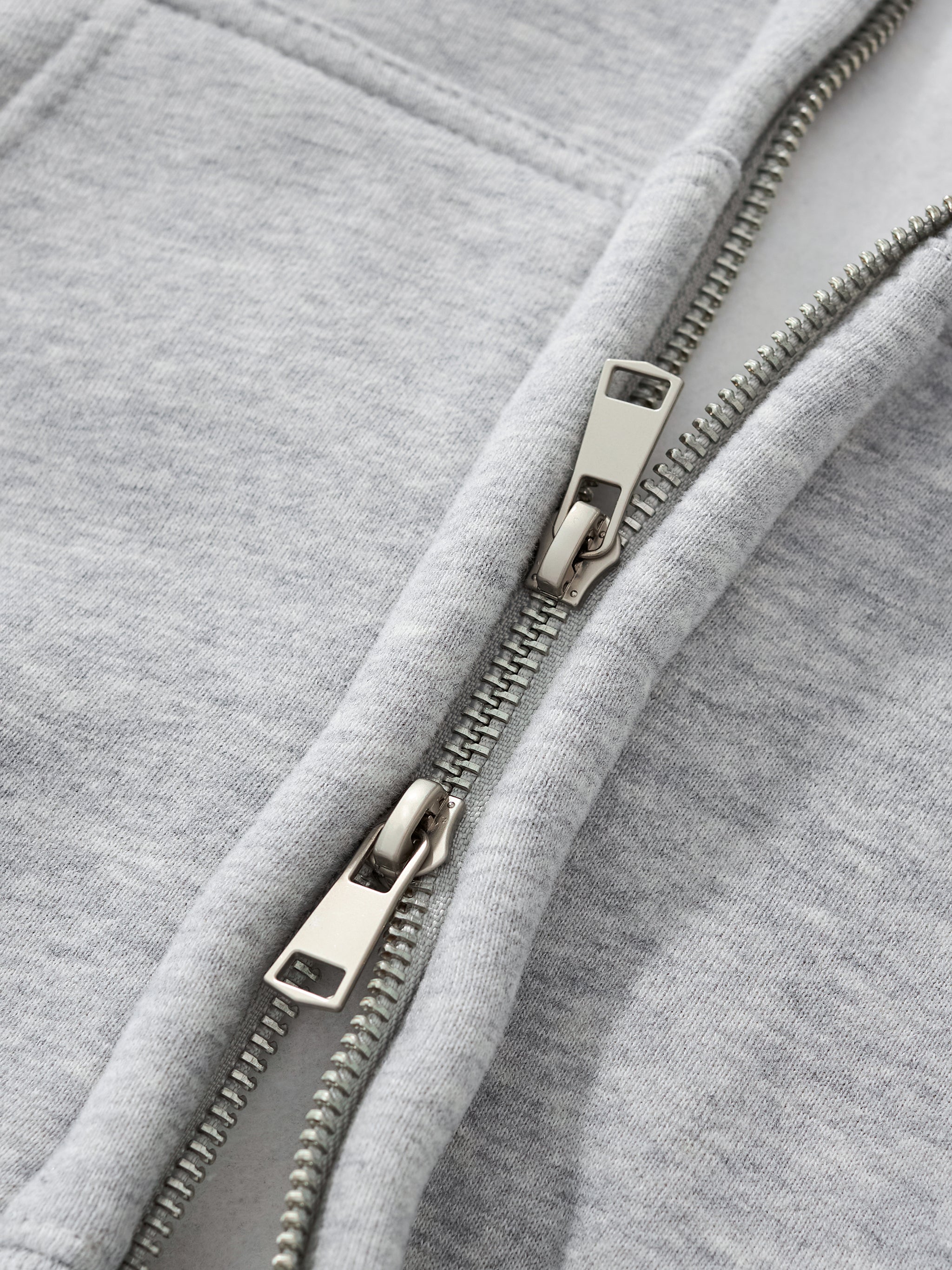 350 GSM | 10.3oz WOMEN 'GRAY' DOUBLE ZIPPER CROP HOODIE