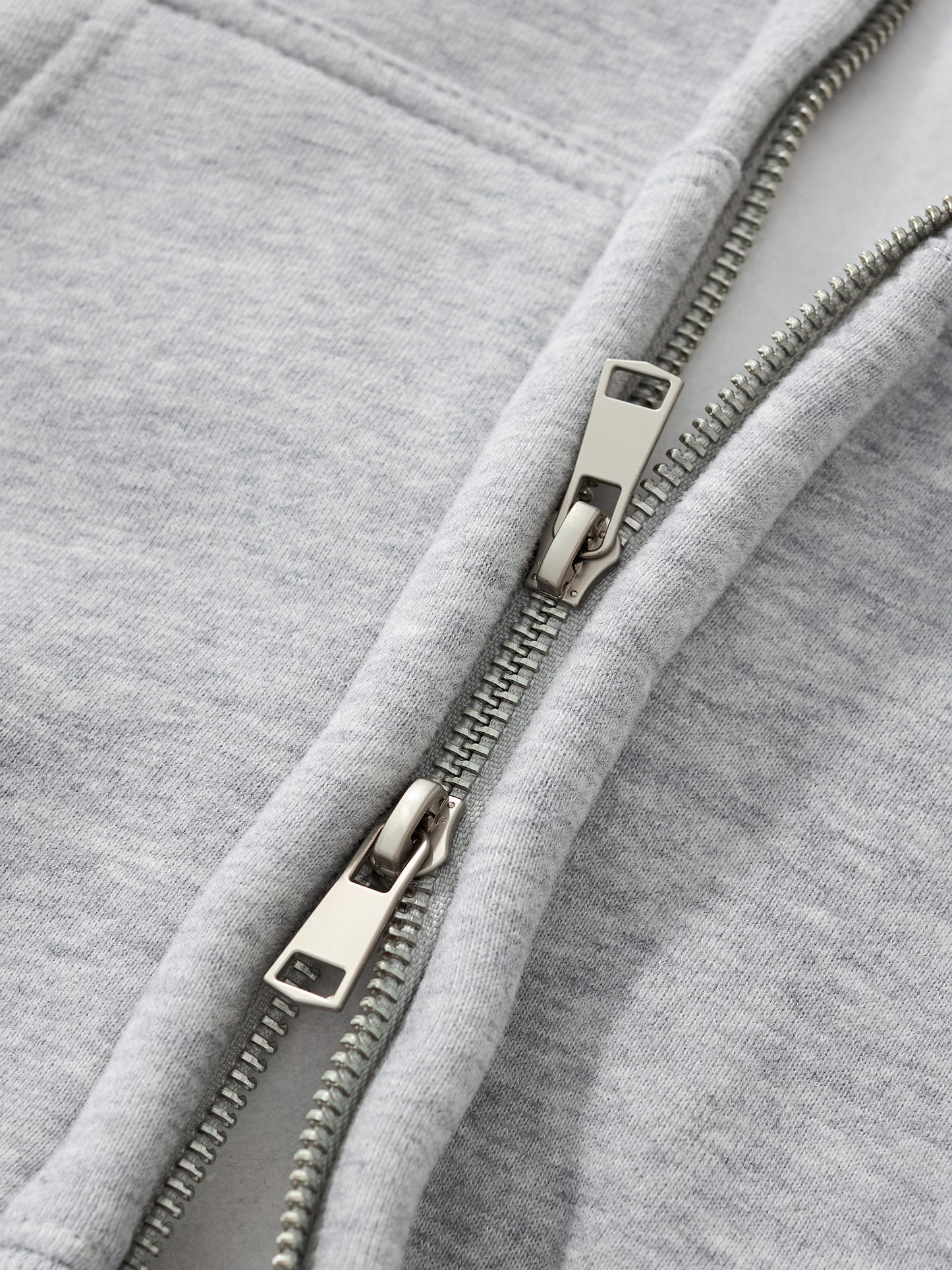 350 GSM | 10.3oz WOMEN 'LIGHT GRAY' DOUBLE ZIPPER CROP HOODIE